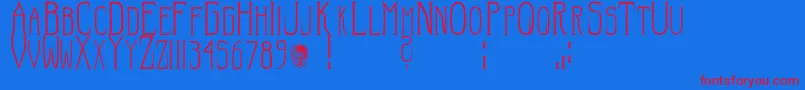 Hellraisersc Font – Red Fonts on Blue Background