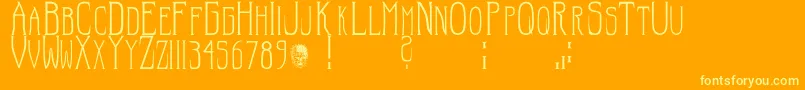 Hellraisersc Font – Yellow Fonts on Orange Background