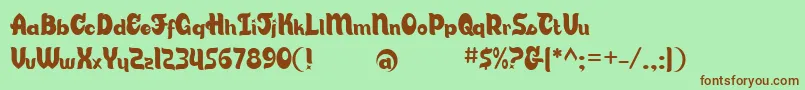 CandyStoreBv Font – Brown Fonts on Green Background