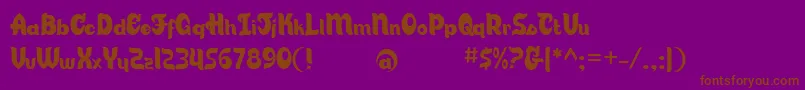 CandyStoreBv-Schriftart – Braune Schriften auf violettem Hintergrund