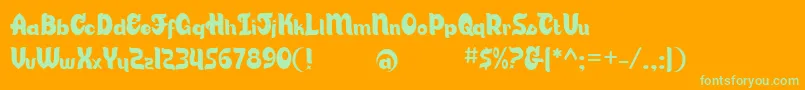 CandyStoreBv Font – Green Fonts on Orange Background