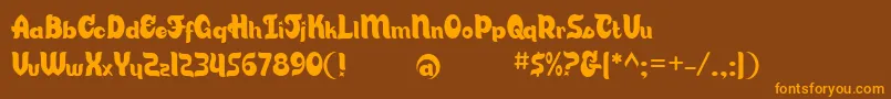 CandyStoreBv Font – Orange Fonts on Brown Background