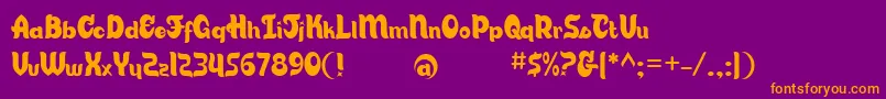 CandyStoreBv Font – Orange Fonts on Purple Background