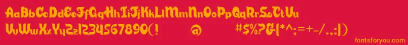 CandyStoreBv Font – Orange Fonts on Red Background