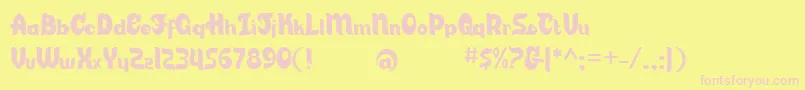 CandyStoreBv Font – Pink Fonts on Yellow Background
