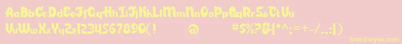 CandyStoreBv Font – Yellow Fonts on Pink Background