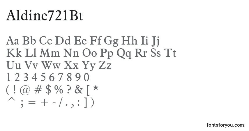 A fonte Aldine721Bt – alfabeto, números, caracteres especiais