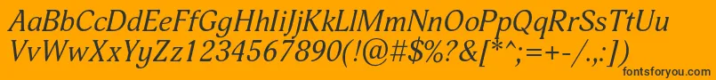 AdoniscItalic Font – Black Fonts on Orange Background