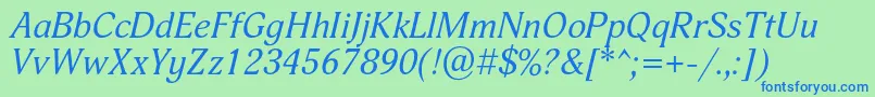 AdoniscItalic Font – Blue Fonts on Green Background