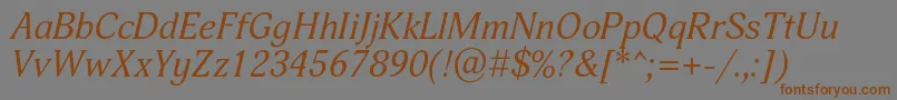 AdoniscItalic Font – Brown Fonts on Gray Background