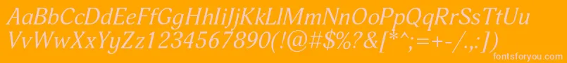 AdoniscItalic Font – Pink Fonts on Orange Background