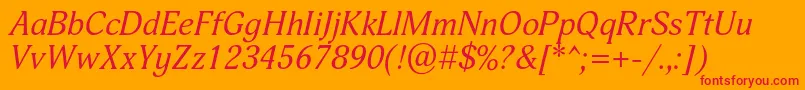 AdoniscItalic Font – Red Fonts on Orange Background