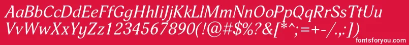 AdoniscItalic Font – White Fonts on Red Background