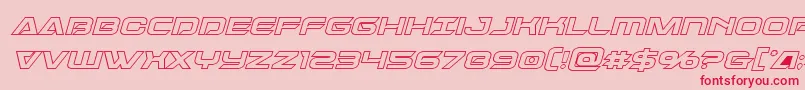 Dameronboldoutital-Schriftart – Rote Schriften auf rosa Hintergrund