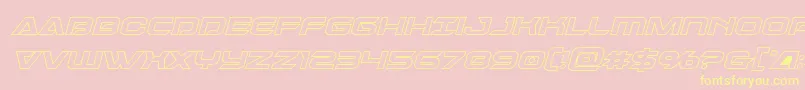 Dameronboldoutital-Schriftart – Gelbe Schriften auf rosa Hintergrund