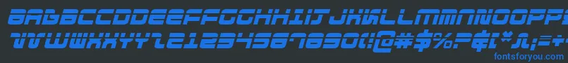 Direktorlaseri-Schriftart – Blaue Schriften auf schwarzem Hintergrund