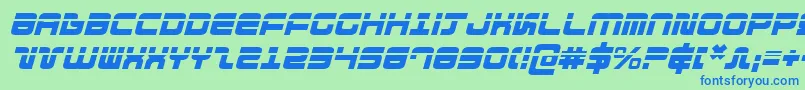 Czcionka Direktorlaseri – niebieskie czcionki na zielonym tle