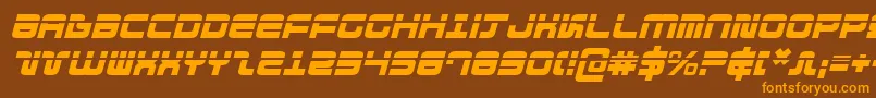 Direktorlaseri-Schriftart – Orangefarbene Schriften auf braunem Hintergrund