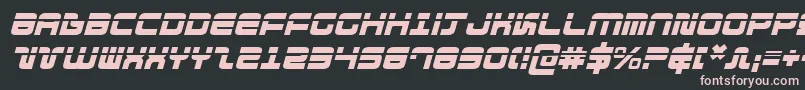 Fonte Direktorlaseri – fontes rosa em um fundo preto