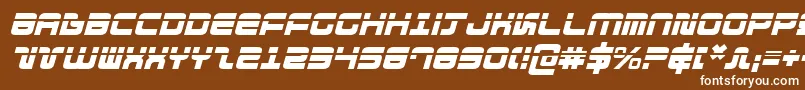 Fonte Direktorlaseri – fontes brancas em um fundo marrom