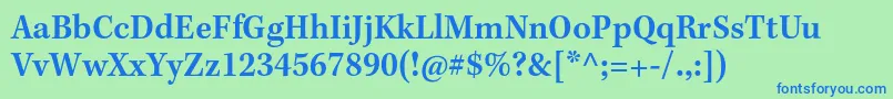 KeplerstdSemiboldscncapt Font – Blue Fonts on Green Background
