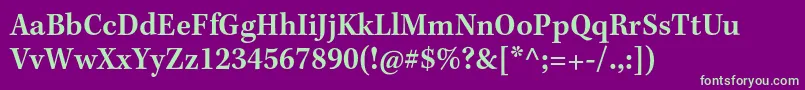 KeplerstdSemiboldscncapt Font – Green Fonts on Purple Background