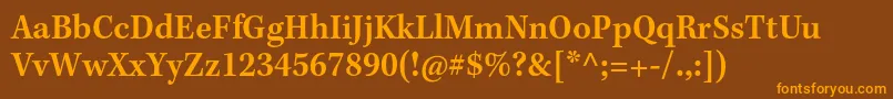 KeplerstdSemiboldscncapt Font – Orange Fonts on Brown Background