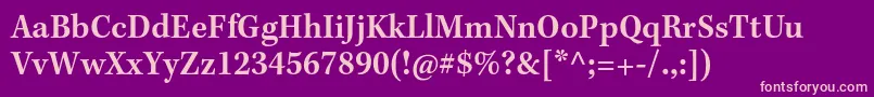 KeplerstdSemiboldscncapt Font – Pink Fonts on Purple Background