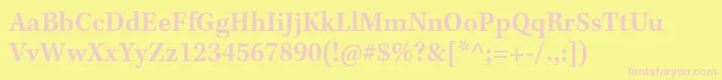 KeplerstdSemiboldscncapt Font – Pink Fonts on Yellow Background