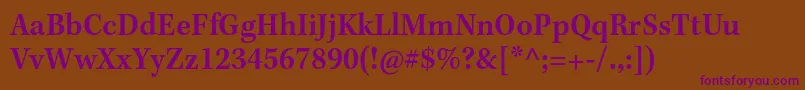KeplerstdSemiboldscncapt Font – Purple Fonts on Brown Background