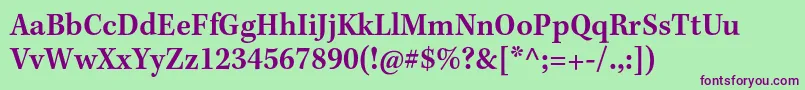 KeplerstdSemiboldscncapt Font – Purple Fonts on Green Background