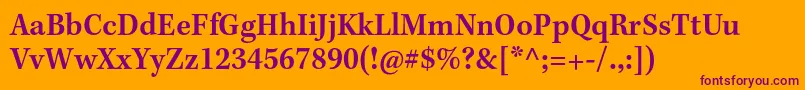 KeplerstdSemiboldscncapt Font – Purple Fonts on Orange Background