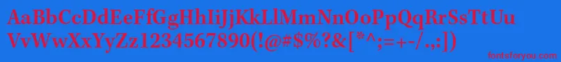 KeplerstdSemiboldscncapt Font – Red Fonts on Blue Background