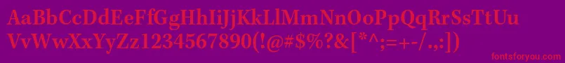 Шрифт KeplerstdSemiboldscncapt – красные шрифты на фиолетовом фоне