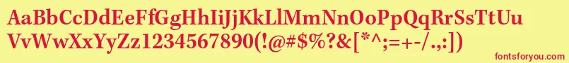 KeplerstdSemiboldscncapt Font – Red Fonts on Yellow Background