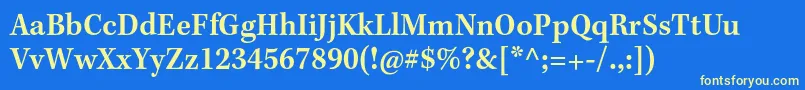 KeplerstdSemiboldscncapt Font – Yellow Fonts on Blue Background