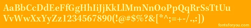 KeplerstdSemiboldscncapt Font – Yellow Fonts on Orange Background