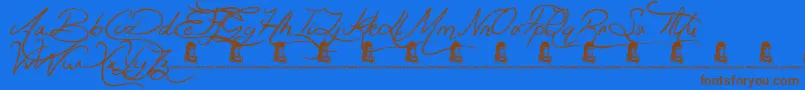 GetRicher Font – Brown Fonts on Blue Background