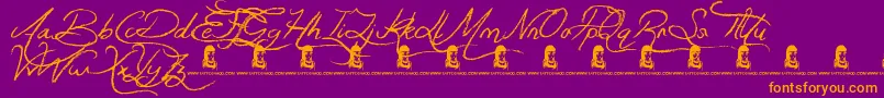 GetRicher Font – Orange Fonts on Purple Background