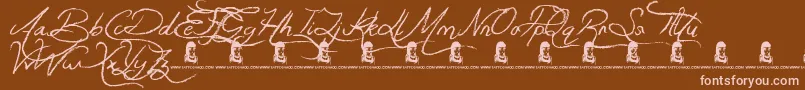 GetRicher Font – Pink Fonts on Brown Background
