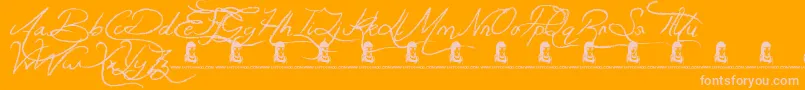 GetRicher Font – Pink Fonts on Orange Background