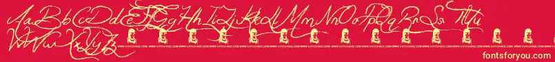 GetRicher Font – Yellow Fonts on Red Background