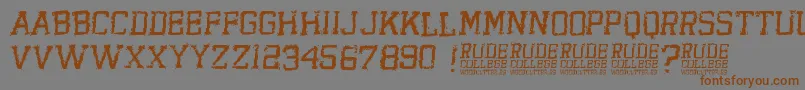 RudeCollege Font – Brown Fonts on Gray Background