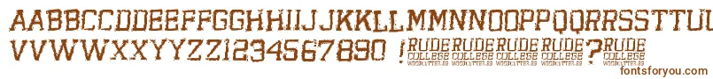 RudeCollege Font – Brown Fonts on White Background