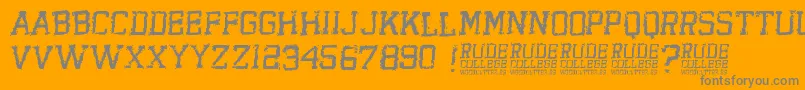 RudeCollege Font – Gray Fonts on Orange Background