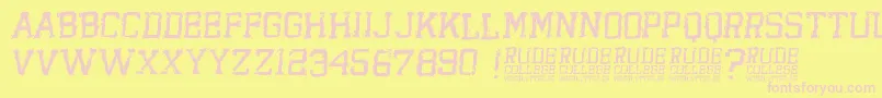Шрифт RudeCollege – розовые шрифты на жёлтом фоне