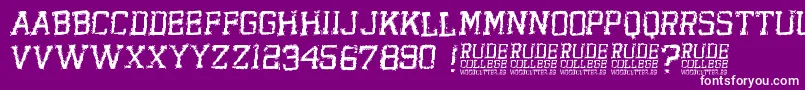 RudeCollege Font – White Fonts on Purple Background