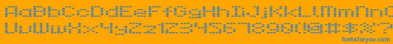 Dot Font – Blue Fonts on Orange Background