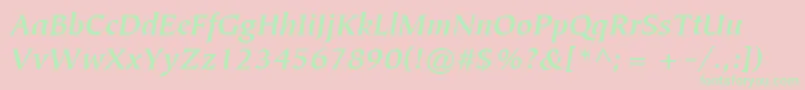 ItcTiepoloLtBoldItalic Font – Green Fonts on Pink Background