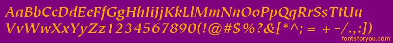 ItcTiepoloLtBoldItalic Font – Orange Fonts on Purple Background